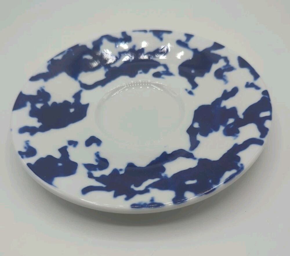Richard Ginori Paola Navone Collection Saucer Blue White Splatter Italian